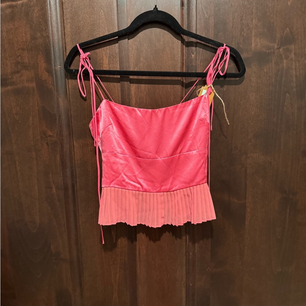 Reformation Pink Sleeveless Crop Camisole